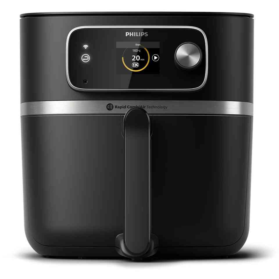 Philips Airfryer HD9880/90, 8,3 l kapacitet, Twin TurboStar tehnologija, digitalni ekran, zdravija priprema hrane.